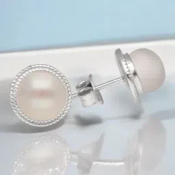 Sri Jagdamba Pearls 925 Silver Magnificent Stud Earrings-image-77