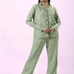 Dreamz by Pantaloons Green Printed Shirt & Pyjama Set-picture-19
