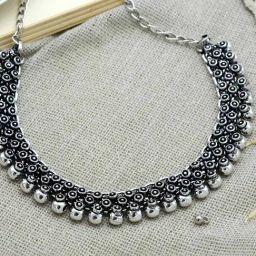 Teejh Arya Silver Oxidized Necklace-picture-11