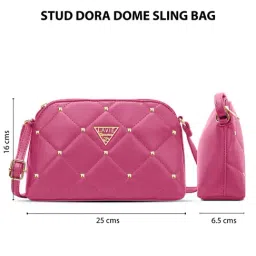 LAVIE Signature Pink Quilted Sling Handbag image 3