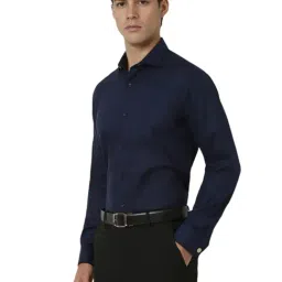 Van Heusen Navy Cotton Regular Fit Shirt image 3