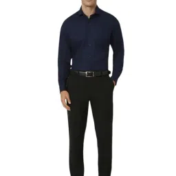 Van Heusen Navy Cotton Regular Fit Shirt image 5