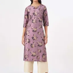 Rangmanch by Pantaloons Purple Printed Straight Kurta-picture-44