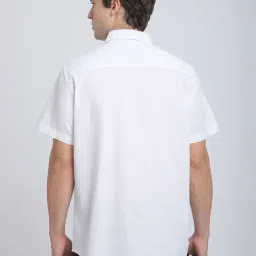 R&B White Cotton Regular Fit Shirt image 2