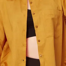 Moomaya Mustard Regular Fit Shirt image 4