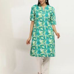 Rangriti Teal Printed Kurta-picture-6