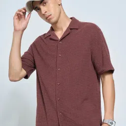 Street 808 By Pantaloons Brown Relaxed Fit Texture Shirt image 4