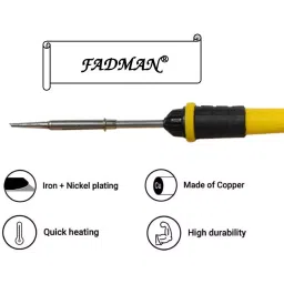Fadman Soldering Iron Kit, Black 20W Glue Gun, Yellow & Black Soldering Iron 25 W Simple (Flat Tip) image 2