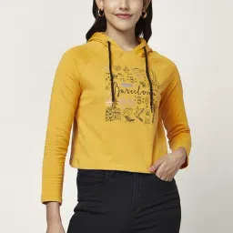 Honey by Pantaloons Mustard Cotton Printed Sweatshirt-picture-15
