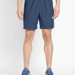Adidas Blue Cotton Regular Fit Striped Sports Shorts-picture-38