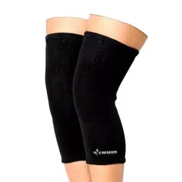 K SQUARIANS Medium Knee Support Cap Black with Heat Retention Fabric for Men & Women, 4K-REQ5-LORW (1 Pair)-image-1