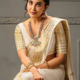 Moda Rapido Woven Design Zari Silk Blend Handloom Banarasi Saree image 3