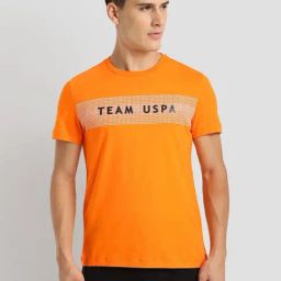 U.S. Polo Assn. Orange Cotton Slim Fit Printed Sports T-Shirt-picture-13