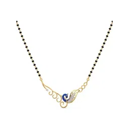 Candere by Kalyan Jewellers Peacock 14k (585) BIS Hallmark Yellow Gold Diamond Mangalsutra Pendant-image-52