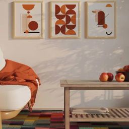 Art Street Orange & Red Engineered Wood Boho Art Prints Wall Art - Set of 3-picture-21