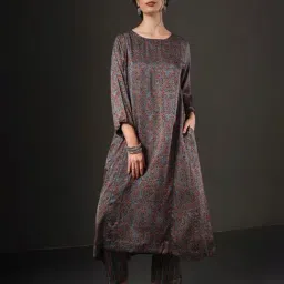 Jaypore Women Indigo Blue Ajrakh Regular Fit Kurta-picture-37