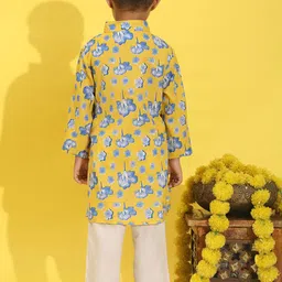 Cutiekins Boys Floral Printed Kurta with Pyjama image 5