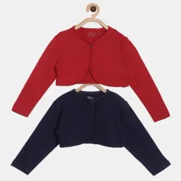 Kryptic Kids Red & Navy Cotton Regular Fit Full Sleeves Shrug (Pack of 2)-image-12
