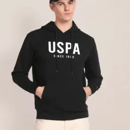U.S. Polo Assn. Black Cotton Regular Fit Printed Hooded Sweatshirt-image-50