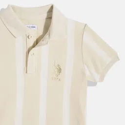 U.S. Polo Assn. Kids Boys Striped Polo Collar Pure Cotton T-shirt image 4