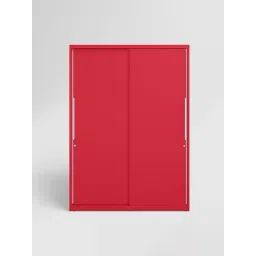 Godrej Interio Slide N Store Pro 2-Door Steel Wardrobe, Tex Blush Red (1-Year Warranty, 1 Drawer) image 2