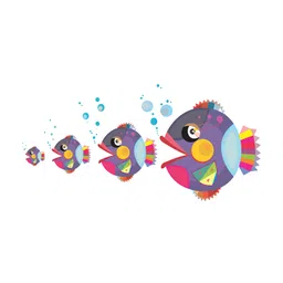 Wallstick  Colourful Fish wallstickers Vinyl-picture-16