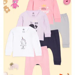 The Mom Store Cotton Full Sleeves Pack of 3 Little Princess, Merry And Bright & Dream Big Printed Infant Set Infant Set -Multi Color-picture-38