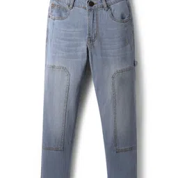 Pine Kids Denim Woven Full Length Washed Jeans - Light Blue-picture-10