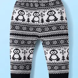 Babyhug Knit Full Length Woollen Pant with Floral Design - Navy Blue-picture-16