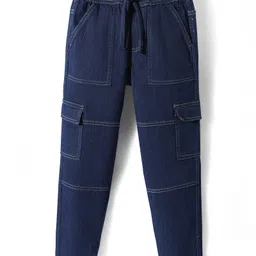Pine Kids Denim Woven Full Length Washed Jeans - Navy Blue-picture-13