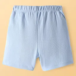 Babyoye 100% Cotton Oragnic Shorts with Animal Print Pack of 3 - Blue & White image 3