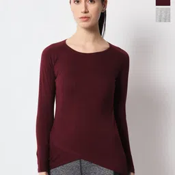 appulse Women Pack Of 2 Solid Round Neck Cotton Slim Fit T-shirts-picture-12