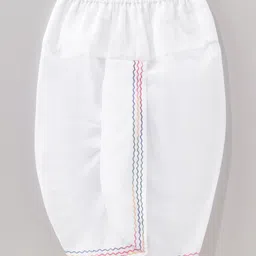 Babyhug Cotton Full Sleeves Kurta and Dhoti Set with Embroidery Solid Colour - Denim Blue image 4