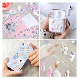 FunBlast Cute Kawaii Puffy Stickers Set  Pack of 3 Sheets Multicolor image 4