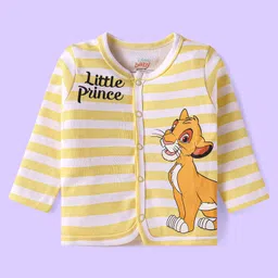 Babyhug Disney Interlock Knit Full Sleeves Jhablas with Lion King Graphics Pack of 3 - Coral Yellow & Light Blue image 4