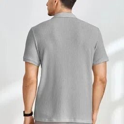 JUMPCUTS Men Polo Collar Slim Fit T-shirt image 2
