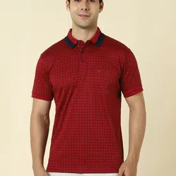 Allen Solly Geometric Printed Polo Collar Pure Cotton Casual T-shirt-picture-33