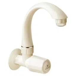 Cliquin Galaxy Series Wall Mount PTMT Sink Cock with Wall Flange in Ivory Color, GX-1008-picture-25