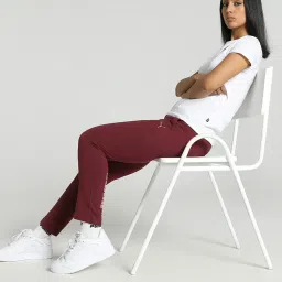 Puma Maroon Cotton Printed Sports Track Pants image 4
