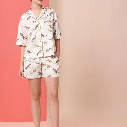 Chemistry Beige Polyester Print Night Suit image 4