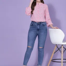 SELVIA Pink Floral Print Shirt image 4