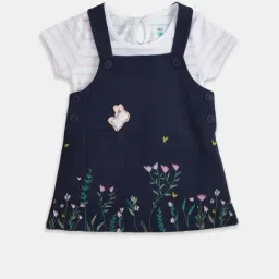 Pantaloons Baby Kids Navy & White Cotton Printed Dungaree Set-image-34