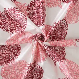 Cortina Set of 2 Maroon & Off-White Printed Long Door Curtains image 2