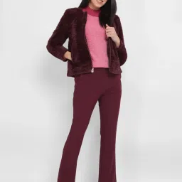 Allen Solly Maroon Textured Pattern Jacket image 4