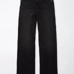 American Eagle Outfitters Black Cotton Mid Rise Jeans image 4