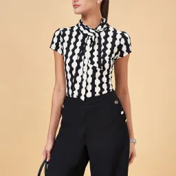 Annabelle by Pantaloons Black & White Printed Top image 4