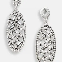 Sohi Silver Plated Party Designer Stone Drop Earrings image 4