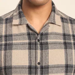 Bene Kleed Beige Checks Shirts image 4