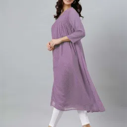 Janasya Purple Embroidered Kurta image 4