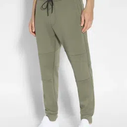 American Eagle Green Polyester Relaxed Fit Solid Joggers image 3